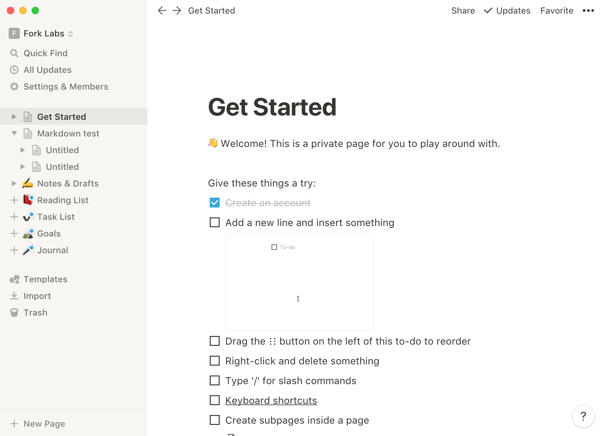 Markdown - Application window Notion!