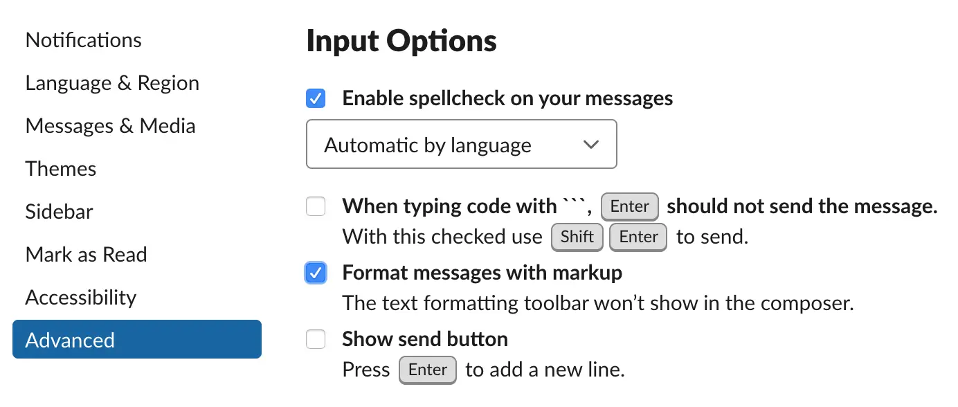 Revealing the Markdown syntax in the Slack editor.